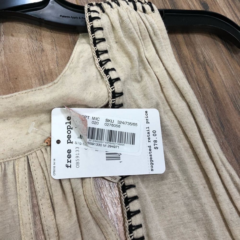 NWT Free People beige/brown blouse - Picture 5 of 6